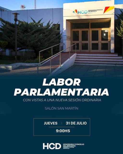 El Concejo Deliberante de General Alvear informa que desarrolló Labor Parlamentaria