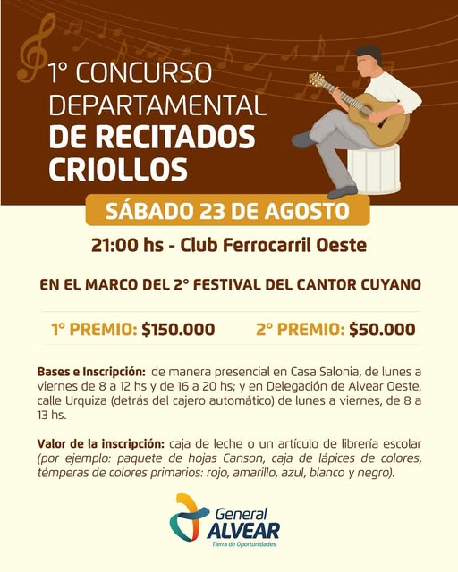 🎙️ *1° Concurso Departamental de Recitados Criollos*